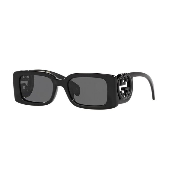 Gucci GG1325S black logo rectangular sunglasses - Picture 1 of 8